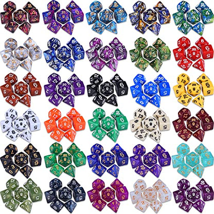 RPG Dice Set 210 Polyhedral Dice with Drawstring Bag for DND (210 Count)