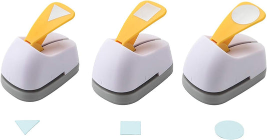 Craft Lever Punch DIY Handmade Craft Punch Paper Punch for Festival and Greeting Card Making Ten Shapes Choices (White 0.7X0.7inch square-1inch Circle-0.75inch Triangle) - Crafty Corner