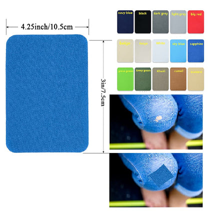 12PCS Fabric Iron on Patches Inside & Outside Strong Glue 100% Cotton Repair Patch for Clothes Pants Mending and Decorating (12 Count)