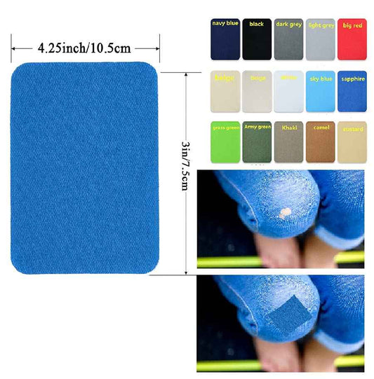 12PCS Fabric Iron on Patches Inside & Outside Strong Glue 100% Cotton Repair Patch for Clothes Pants Mending and Decorating (12 Count)