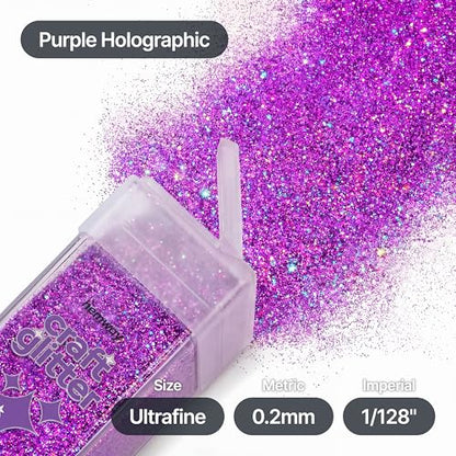 Craft Glitter Shaker Purple Holographic 130g Ultrafine (4.5 Ounce)