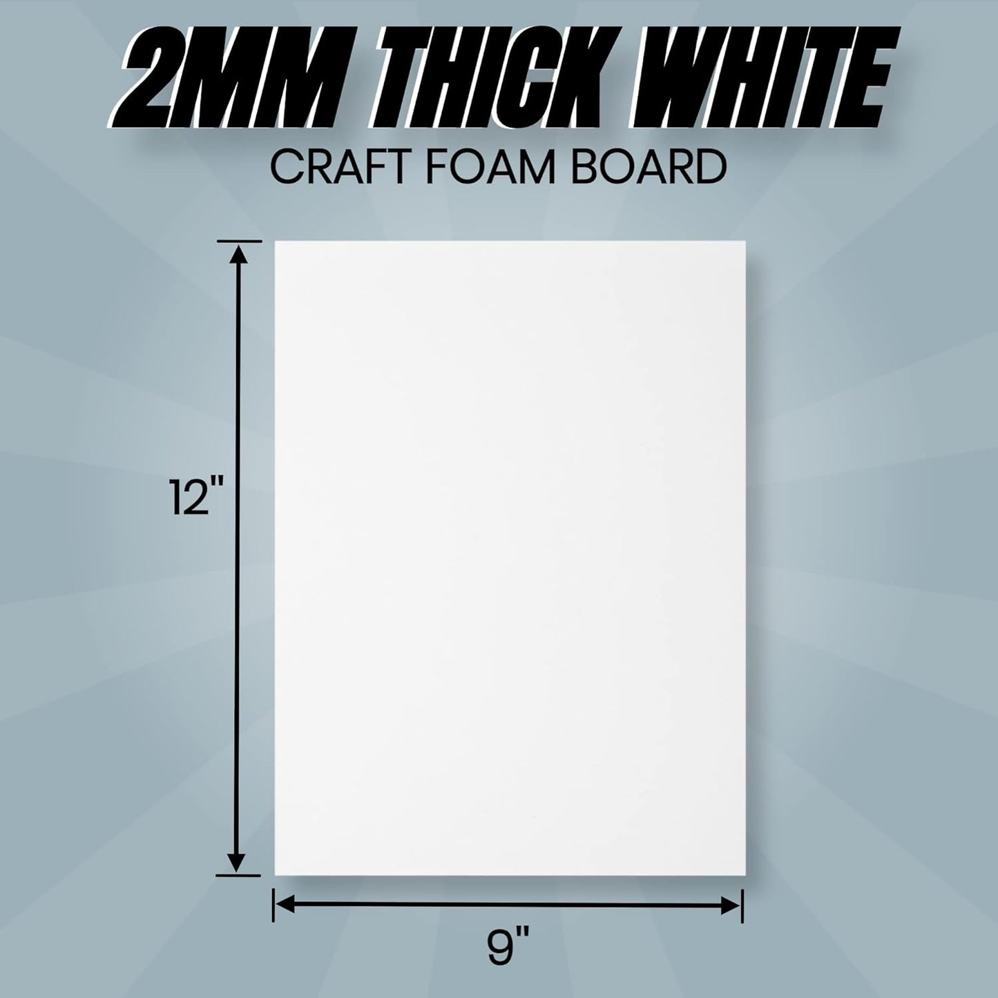 24 Ct Sheets White EVA Cosplay Foam in 9” x 12’’ Sheets; High Density Thick Foam 85 kg/m³, 2mm (1/12”); Great for Costumes, Props, Armor, Masks, Arts and Crafts Projects - Crafty Corner