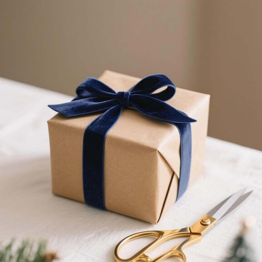 LaRibbons Thin Velvet Ribbon 1 Inch x 25 Yards, Navy Velvet Ribbon for Christmas Tree, Gift Wrapping, Wreath Bow, Outdoor Decoration - Crafty Corner
