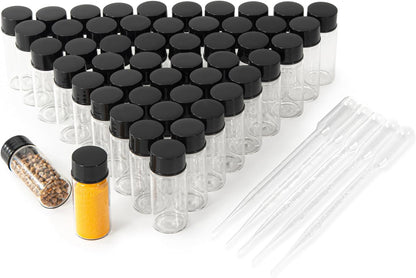 10ml Clear Small Glass Vials 50pcs with Screw Caps(50pcs)