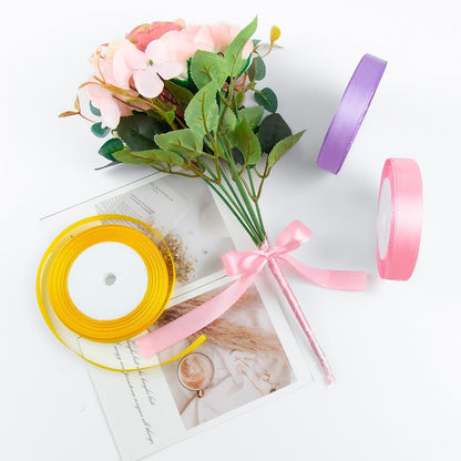 KMER LIFE 3/8 Inches x 25 Yards Navy Blue Satin Ribbon Solid Fabric Ribbons for Crafts, Wedding Decor, DIY Hair Accessories, Sewing, Gift Package Wrapping, Valentine's Day Bouquet and More - Crafty Corner
