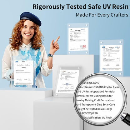 Crystal Clear Hard UV Resin Upgraded Formula Ultraviolet Fast Curing for Jewelry Making Craft Decoration, Hard Transparent Glue Solar Cure Sunlight Activated Resin (100g)