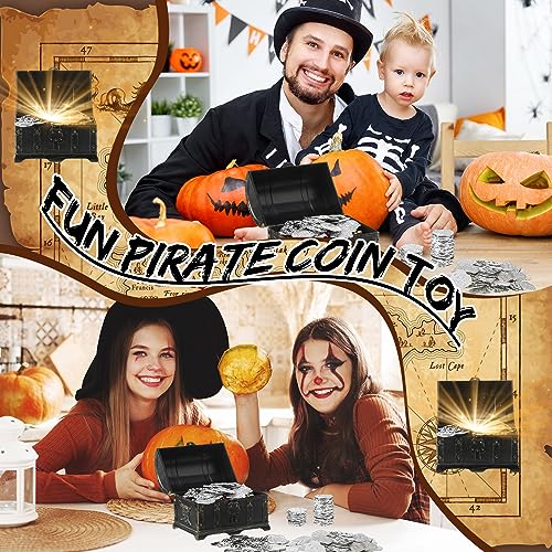 100 Pcs Silver Plastic Pirate Coins for Treasure Chest Party Favors (100 Count)