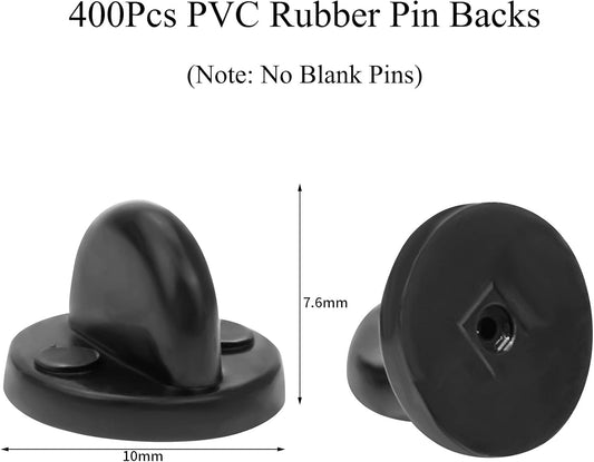 400pcs PVC Rubber Pin Backs Heliltd Butterfly Clutch Pins Backing Keepers Replacement for Uniform Badges Backing Holder Clasp Lapel Pin Enamel Pins