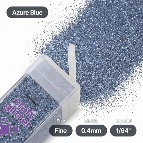 Craft Glitter Shaker Azure Blue 110g Fine (4.6 Ounce)