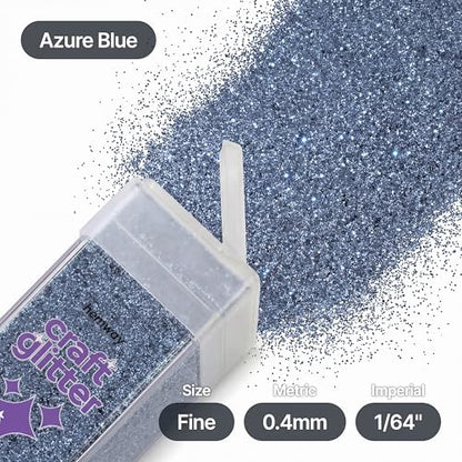 Craft Glitter Shaker Azure Blue 110g Fine (4.6 Ounce)