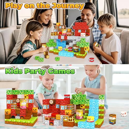 120PCS Magnetic Blocks Kids Games Building Toys for 3 4 5 6 7 8 9 10 11 12 Year Old Boys Girls (120 Count)