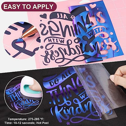 Chameleon Heat Transfer Vinyl Roll 12" x12ft Gradient HTV Vinyl