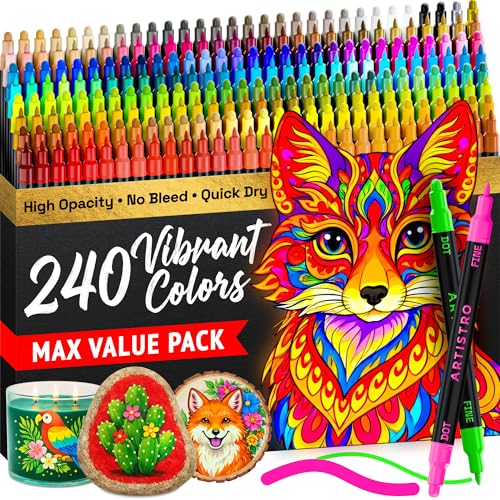 Dual Tip Acrylic Paint Marker Pens (240 Count)