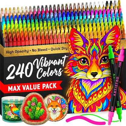 Dual Tip Acrylic Paint Marker Pens (240 Count)