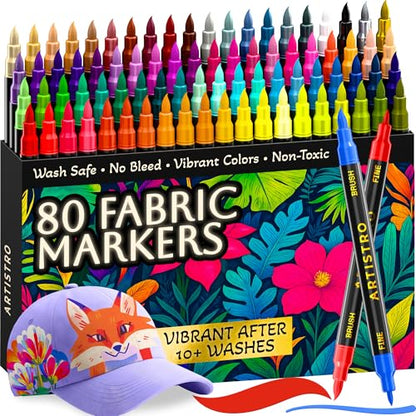 80 Fabric Markers for Clothes and Textiles