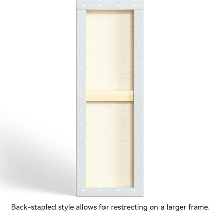 PHOENIX 8x24 Inch 3 Pack Gallery Canvas -1.5 in Thick Long Skinny Canvases for Painting - Deep Edge 100% Cotton 11 Oz. Gesso Primed White Blank Professional Canvas Oil & Acrylic Paints
