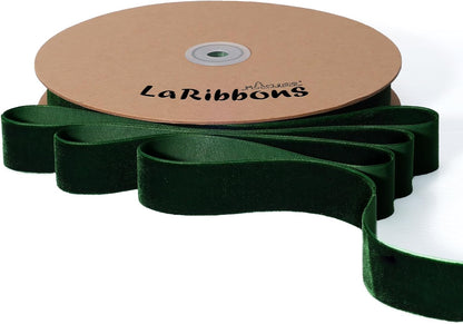 LaRibbons Thin Velvet Ribbon 1 Inch x 25 Yards, Dark Green Velvet Ribbon for Christmas Tree, Gift Wrapping, Wreath Bow, Outdoor Decoration - Crafty Corner