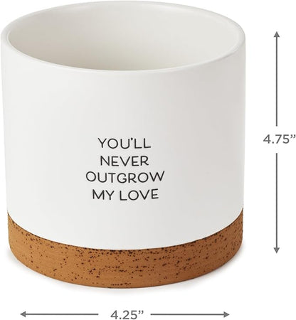Hallmark Planter Handprint Kit (Never Outgrow My Love) Gift for Mom, Dad, Grandparent for Mother's Day, Father's Day