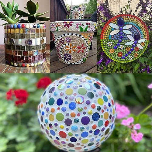 12mm Round Mosaic Tiles for Crafts (130 Count)