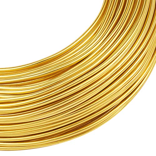 180 Feet 2mm Gold Aluminum Wire Bendable Metal Craft Wire for Beading Sculpting Jewelry Making (180 Foot)