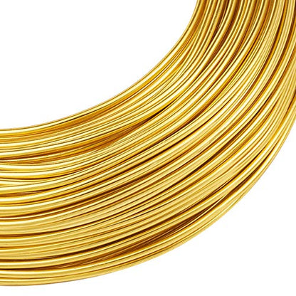 180 Feet 2mm Gold Aluminum Wire Bendable Metal Craft Wire for Beading Sculpting Jewelry Making (180 Foot)