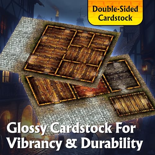 The Cobblestone City Roleplaying Battlemaps; 16 Modular RPG Maps in 8 Double
