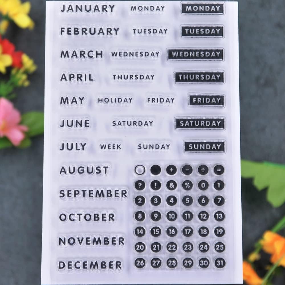 Calendar Month Week Date December Monday Holiday Sunday Clear Stamps for Card Making Decoration and DIY Scrapbooking 2111511 - Crafty Corner