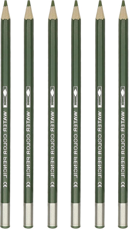 PATIKIL Watercolor Pencil, 6Pcs Water Soluble Pencils for Blending, Coloring, Sketch Drawing, Painting, Olive Green