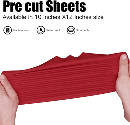 JANDJPACKAGING Red Heat Transfer Vinyl HTV for T-Shirts,10 Pack 12" x 10" Sheets for Iron On T Shirts - for Silhouette Cameo Or Cricut - Heat Press Machine