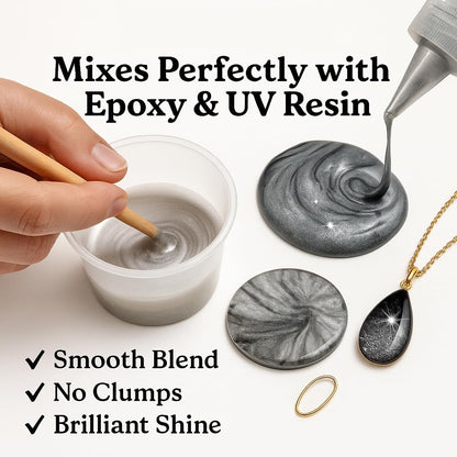BALTIC DAY Metallic Platinum Silver Epoxy Resin Pigment Paste XL (191g/6.7oz) – Opaque Epoxy Dye & High Concentration Coloring Paste, Mica Powder Alternative for Resin Art, Jewelry, Tumblers