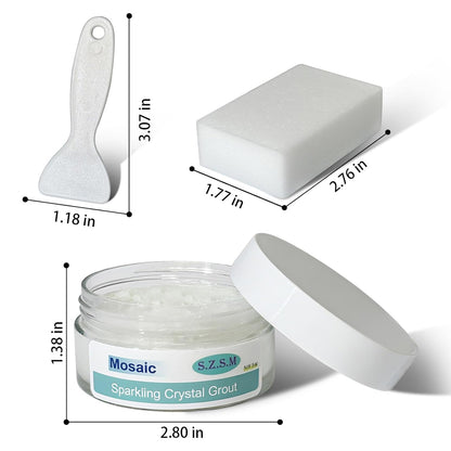 Mosaic Crystal Grout for Tiles Crafts–Handmade Mosaic Crystal Sealant & Translucent Grout for Handmade Decorate Tessellated Coasters ，No Need to add Water，Perfect for DIY Craft Projects（5oz）