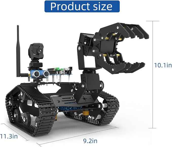 Robotic Car with 720P Camera, Arduino MEGA2560 Compatible Control Board, All-Metal Chassis for Robotics Development, Programming Practice, STEM Education Gift for Adults & Teens