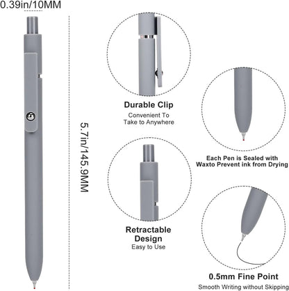 Ddaowanx Gel Pens, 0.5mm Fine Point Quick Dry Black Ink Pens Retractable, Nursing School Essentials,School Supplies, Gifts for Women (6Pcs-Black Ink)