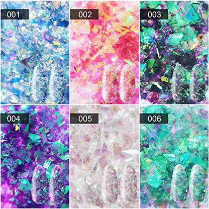 18 Boxes Mermaid Iridescent Chunky Glitter Flakes Chrome Nail Sequins Aurora Holographic Mermaid Nail Glitter Flake Glitters Chunky Iridescent Flakes for Face Eyes Body Hair Nails Decoration (18 Count)