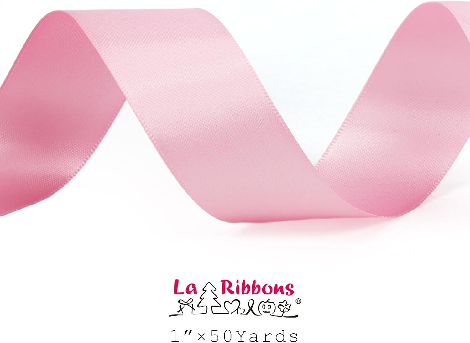 LaRibbons 1 Inch 50 Yard Double Faced Satin Ribbon,Rose Pink Satin Craft Fabric Ribbon for Gift Wrapping Floral Bouquets Wedding Party Decoration - Crafty Corner