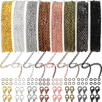 80ft Necklace Chains Jewelry Making Chain Link Rolls Bulk 2mm (80 Foot)