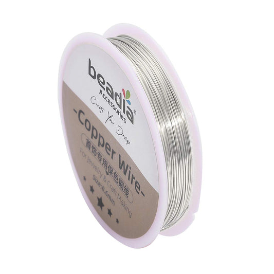 Silver Copper Wire 0.6mm Bead Cord for Bracelet Necklace Charm Beading Jewelry Making 16yard - Crafty Corner
