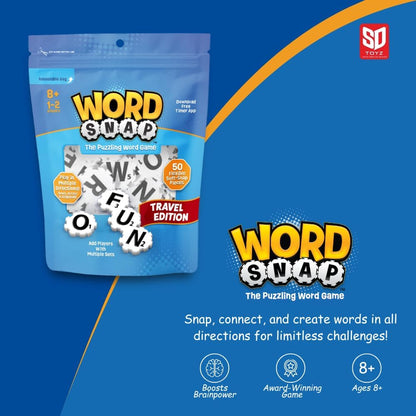 Word Strategy Game Travel Edition, Word Puzzle for Adults, Family, and Kids, Fun Game for Ages 8+, Travel Size, 1-2 Players