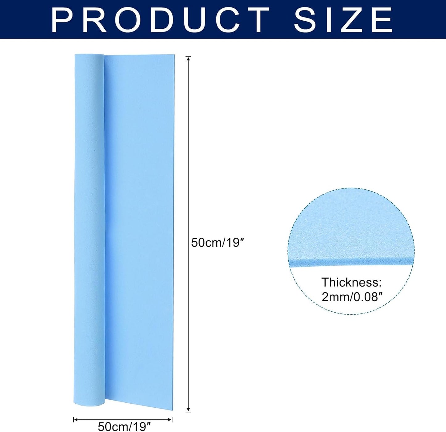 MECCANIXITY Foam Sheets Crafts 19x19 Inch 2mm EVA Craft Foam Paper Foam Sheets for Crafts Projects DIY Cosplay Modeling, Light Blue