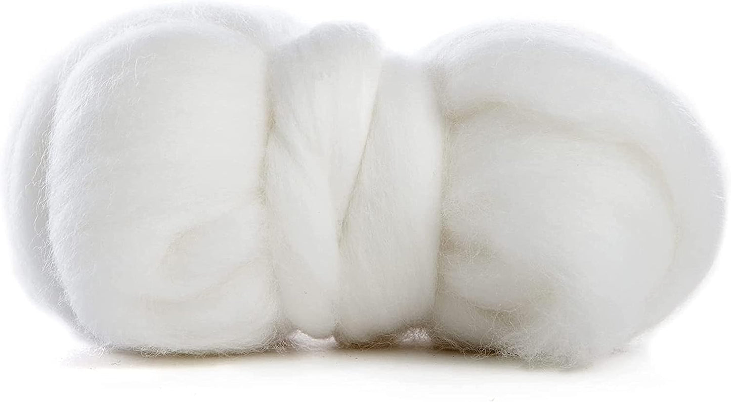 Revolution Fibers Merino Wool Roving | Premium Combed Wool Top | 22 Micron, Perfect for Felting Projects, Spinning, Wall Hangings and Tapestry (Lightning)