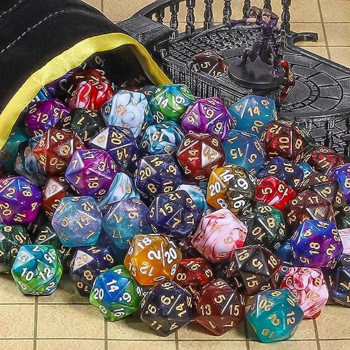100pcs Dual Color D20 Dice Set (100 Count)