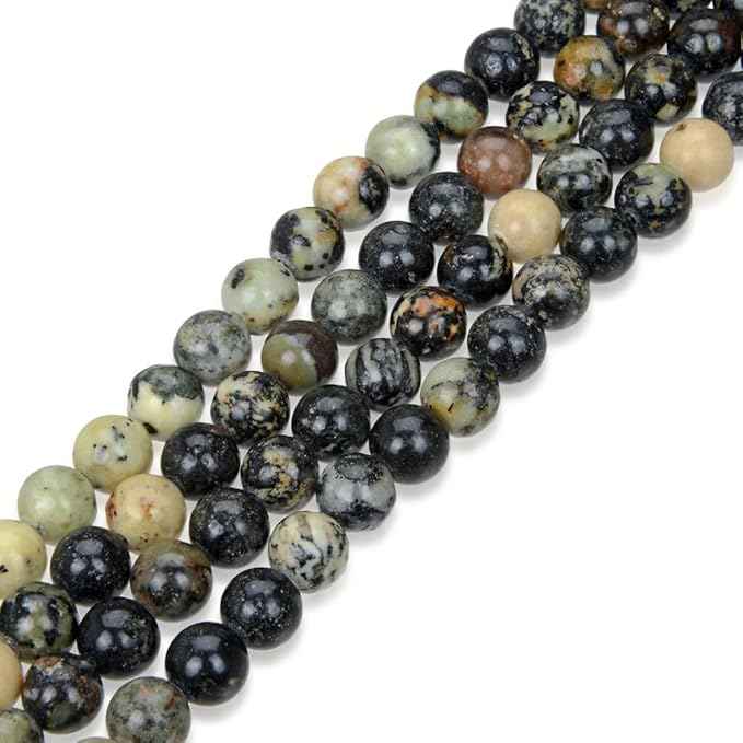 35pcs Adabele Natural African Yellow Turquoise Healing Gemstone 10mm (0.39 inch) Round Loose Beads Gem Stone Spacer for Craft Jewelry Making GF29-10