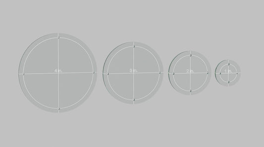 Hexagon, Circle, and Square Acrylic Quilting Templates - 12 Pieces with 4", 3", 2", 1" Sizes - 1/4" Seam Allowance - Durable Clear Acrylic for Quilting, Patchwork, Sewing, & DIY Projects
