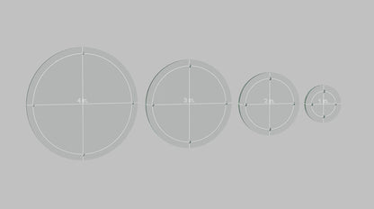 Hexagon, Circle, and Square Acrylic Quilting Templates - 12 Pieces with 4", 3", 2", 1" Sizes - 1/4" Seam Allowance - Durable Clear Acrylic for Quilting, Patchwork, Sewing, & DIY Projects