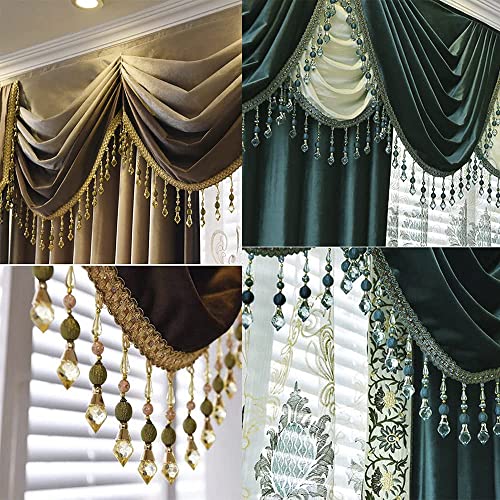 3yards Beading Fringe Trimming Long Beads Tassel Curtain Trim Ribbon Trim for Cover Edge Decorative