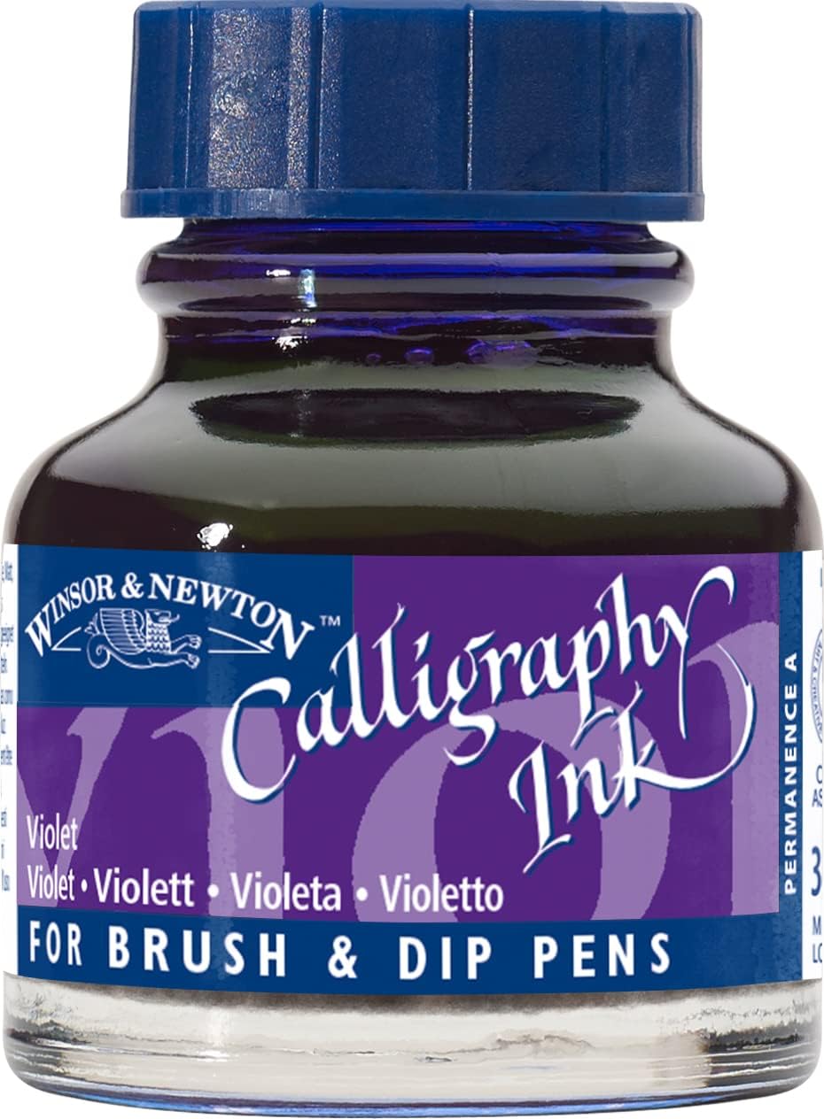 Winsor & Newton Calligraphy Ink, 30ml (1-oz) Bottle, Violet - Crafty Corner