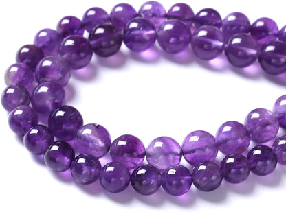36pcs 10mm AAA Natural Amethyst Beads Crystal Energy Healing Power Stone Beadsfor Jewelry Making DIY Bracelet Necklace Accessories 15"