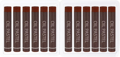PATIKIL Brown Oil Pastels, 12Pcs Soft Oil Crayons Creamy Pastels Stick Art Supplies for Art Painting Drawing Blending Graffiti for Artists Beginners