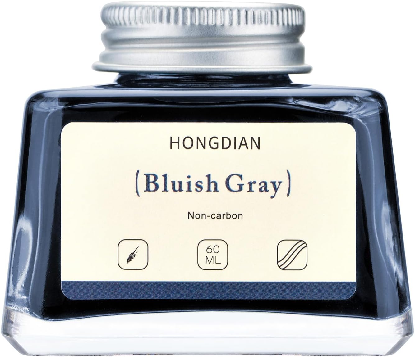 Hongdian Fountain Pen Bottled Ink Bluish Gray, 60ml Fountain Pen Bottled Ink, Non Carbon - Crafty Corner