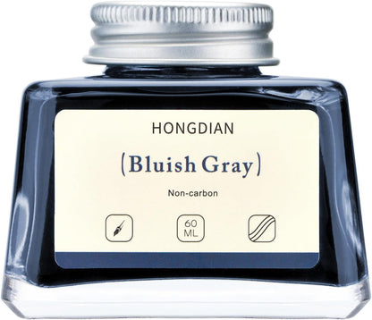 Hongdian Fountain Pen Bottled Ink Bluish Gray, 60ml Fountain Pen Bottled Ink, Non Carbon - Crafty Corner